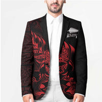New Zealand Lawn Bowls Custom Blazer Red Maori Warrior Tribal Silver Fern - Polynesian Pride