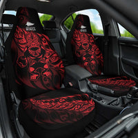 New Zealand Lawn Bowls Car Seat Cover Red Maori Warrior Tribal Silver Fern - Polynesian Pride