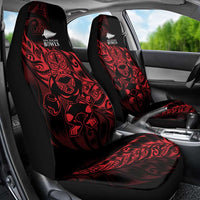 New Zealand Lawn Bowls Car Seat Cover Red Maori Warrior Tribal Silver Fern - Polynesian Pride