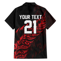 New Zealand Lawn Bowls Custom Family Matching Puletasi and Hawaiian Shirt Red Maori Warrior Tribal Silver Fern - Polynesian Pride