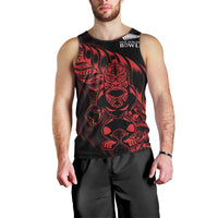 New Zealand Lawn Bowls Custom Men Tank Top Red Maori Warrior Tribal Silver Fern - Polynesian Pride