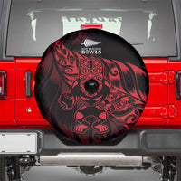 New Zealand Lawn Bowls Spare Tire Cover Red Maori Warrior Tribal Silver Fern - Polynesian Pride