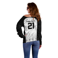 World Football 2026 New Zealand Custom Off Shoulder Sweater All White Fern Maori Tribal LT9 - Polynesian Pride