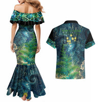 New Zealand Matariki Waipuna-a-rangi Couples Matching Mermaid Dress and Hawaiian Shirt He Roimata o Rangi LT9 - Polynesian Pride