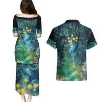 New Zealand Matariki Waipuna-a-rangi Couples Matching Puletasi and Hawaiian Shirt He Roimata o Rangi LT9 - Polynesian Pride