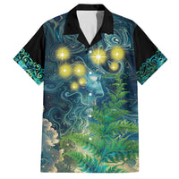 New Zealand Matariki Waipuna-a-rangi Family Matching Puletasi and Hawaiian Shirt He Roimata o Rangi LT9 Dad's Shirt - Short Sleeve Black - Polynesian Pride