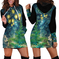 New Zealand Matariki Waipuna-a-rangi Hoodie Dress He Roimata o Rangi LT9 - Polynesian Pride