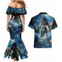 New Zealand Matariki Waita Couples Matching Mermaid Dress and Hawaiian Shirt The Way Of The Water LT9 - Polynesian Pride