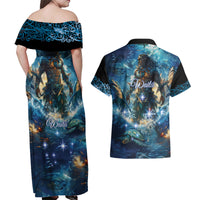 New Zealand Matariki Waita Couples Matching Off Shoulder Maxi Dress and Hawaiian Shirt The Way Of The Water LT9 - Polynesian Pride