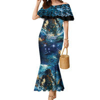 New Zealand Matariki Waita Mermaid Dress The Way Of The Water LT9 Women Black - Polynesian Pride