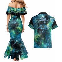 New Zealand Matariki Waiti Couples Matching Mermaid Dress and Hawaiian Shirt The Beginnings Of Life LT9 - Polynesian Pride