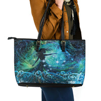 New Zealand Matariki Hiwa-i-te-rangi Leather Tote Bag Titiro ki nga Whetu Wishing Star LT9 - Polynesian Pride