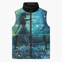 New Zealand Matariki Hiwa-i-te-rangi Sleeveless Puffer Jacket Titiro ki nga Whetu Wishing Star - Polynesian Pride