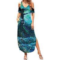 New Zealand Matariki Hiwa-i-te-rangi Summer Maxi Dress Titiro ki nga Whetu Wishing Star