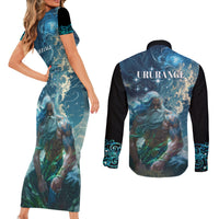 New Zealand Matariki Ururangi Couples Matching Short Sleeve Bodycon Dress and Long Sleeve Button Shirt The Murmur Of The Wind LT9 - Polynesian Pride