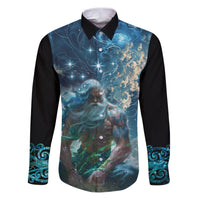 New Zealand Matariki Ururangi Family Matching Puletasi and Hawaiian Shirt The Murmur Of The Wind LT9 Dad's Shirt - Long Sleeve Black - Polynesian Pride