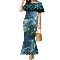 New Zealand Matariki Ururangi Mermaid Dress The Murmur Of The Wind LT9 Women Black - Polynesian Pride