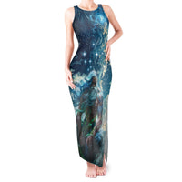New Zealand Matariki Ururangi Tank Maxi Dress The Murmur Of The Wind LT9 Women Black - Polynesian Pride