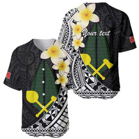 Alo Chiefdom Wallis and Futuna Personalized Baseball Jersey Frangipani Flowers Polynesian Pattern