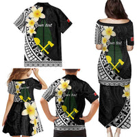 Alo Chiefdom Wallis and Futuna Personalized Family Matching Puletasi and Hawaiian Shirt Frangipani Flowers Polynesian Pattern
