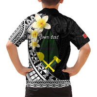 Alo Chiefdom Wallis and Futuna Personalized Kid Hawaiian Shirt Frangipani Flowers Polynesian Pattern