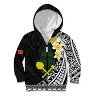 Alo Chiefdom Wallis and Futuna Personalized Kid Hoodie Frangipani Flowers Polynesian Pattern