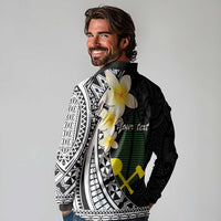 Alo Chiefdom Wallis and Futuna Personalized Long Sleeve Polo Shirt Frangipani Flowers Polynesian Pattern