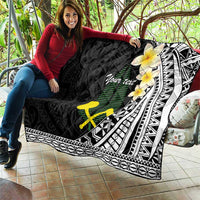 Alo Chiefdom Wallis and Futuna Personalized Quilt Frangipani Flowers Polynesian Pattern