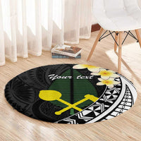 Alo Chiefdom Wallis and Futuna Personalized Round Carpet Frangipani Flowers Polynesian Pattern