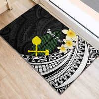 Alo Chiefdom Wallis and Futuna Personalized Rubber Doormat Frangipani Flowers Polynesian Pattern