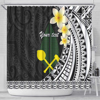 Alo Chiefdom Wallis and Futuna Personalized Shower Curtain Frangipani Flowers Polynesian Pattern