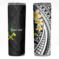 Alo Chiefdom Wallis and Futuna Personalized Skinny Tumbler Frangipani Flowers Polynesian Pattern
