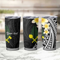 Alo Chiefdom Wallis and Futuna Personalized Tumbler Cup Frangipani Flowers Polynesian Pattern