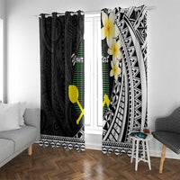 Alo Chiefdom Wallis and Futuna Personalized Window Curtain Frangipani Flowers Polynesian Pattern
