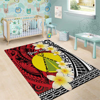 Sigave Chiefdom Wallis and Futuna Personalized Area Rug Frangipani Flowers Polynesian Pattern
