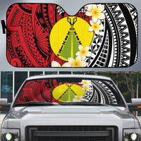 Sigave Chiefdom Wallis and Futuna Personalized Auto Sun Shade Frangipani Flowers Polynesian Pattern - Polynesian Pride