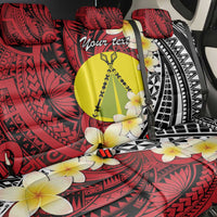 Sigave Chiefdom Wallis and Futuna Personalized Back Car Seat Cover Frangipani Flowers Polynesian Pattern