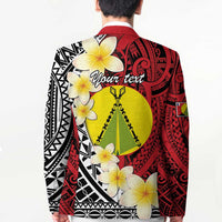 Sigave Chiefdom Wallis and Futuna Personalized Blazer Frangipani Flowers Polynesian Pattern - Polynesian Pride