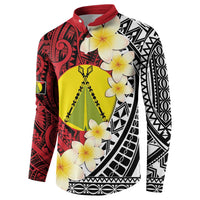Sigave Chiefdom Wallis and Futuna Personalized Button Sweatshirt Frangipani Flowers Polynesian Pattern