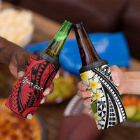 Sigave Chiefdom Wallis and Futuna Personalized 4 in 1 Can Cooler Tumbler Frangipani Flowers Polynesian Pattern