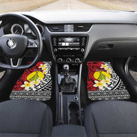 Sigave Chiefdom Wallis and Futuna Personalized Car Mats Frangipani Flowers Polynesian Pattern