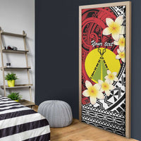 Sigave Chiefdom Wallis and Futuna Personalized Door Cover Frangipani Flowers Polynesian Pattern - Polynesian Pride