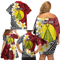 Sigave Chiefdom Wallis and Futuna Personalized Family Matching Off Shoulder Short Dress and Hawaiian Shirt Frangipani Flowers Polynesian Pattern