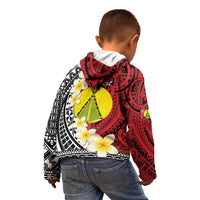 Sigave Chiefdom Wallis and Futuna Personalized Kid Hoodie Frangipani Flowers Polynesian Pattern