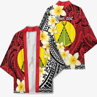 Sigave Chiefdom Wallis and Futuna Personalized Kimono Frangipani Flowers Polynesian Pattern - Polynesian Pride