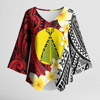 Sigave Chiefdom Wallis and Futuna Personalized Kimono Sleeve Blouse Frangipani Flowers Polynesian Pattern - Polynesian Pride