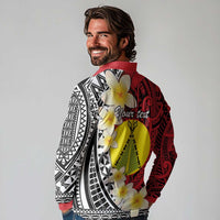 Sigave Chiefdom Wallis and Futuna Personalized Long Sleeve Polo Shirt Frangipani Flowers Polynesian Pattern