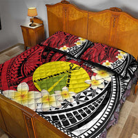 Sigave Chiefdom Wallis and Futuna Personalized Quilt Bed Set Frangipani Flowers Polynesian Pattern