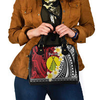 Sigave Chiefdom Wallis and Futuna Personalized Shoulder Handbag Frangipani Flowers Polynesian Pattern