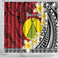 Sigave Chiefdom Wallis and Futuna Personalized Shower Curtain Frangipani Flowers Polynesian Pattern